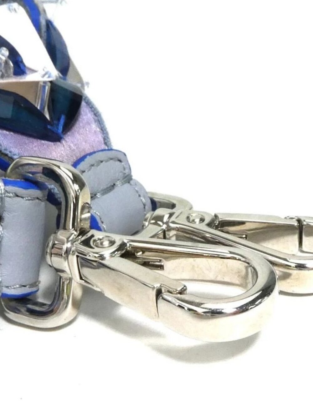 Auth FENDI Strap You Shoulder Strap Blue/White/Silver Leather/Plastic - Picture 7 of 9